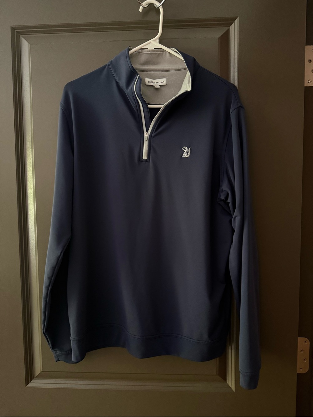 Peter Millar Navy Quarter-Zip Pullover with Contrast Zip